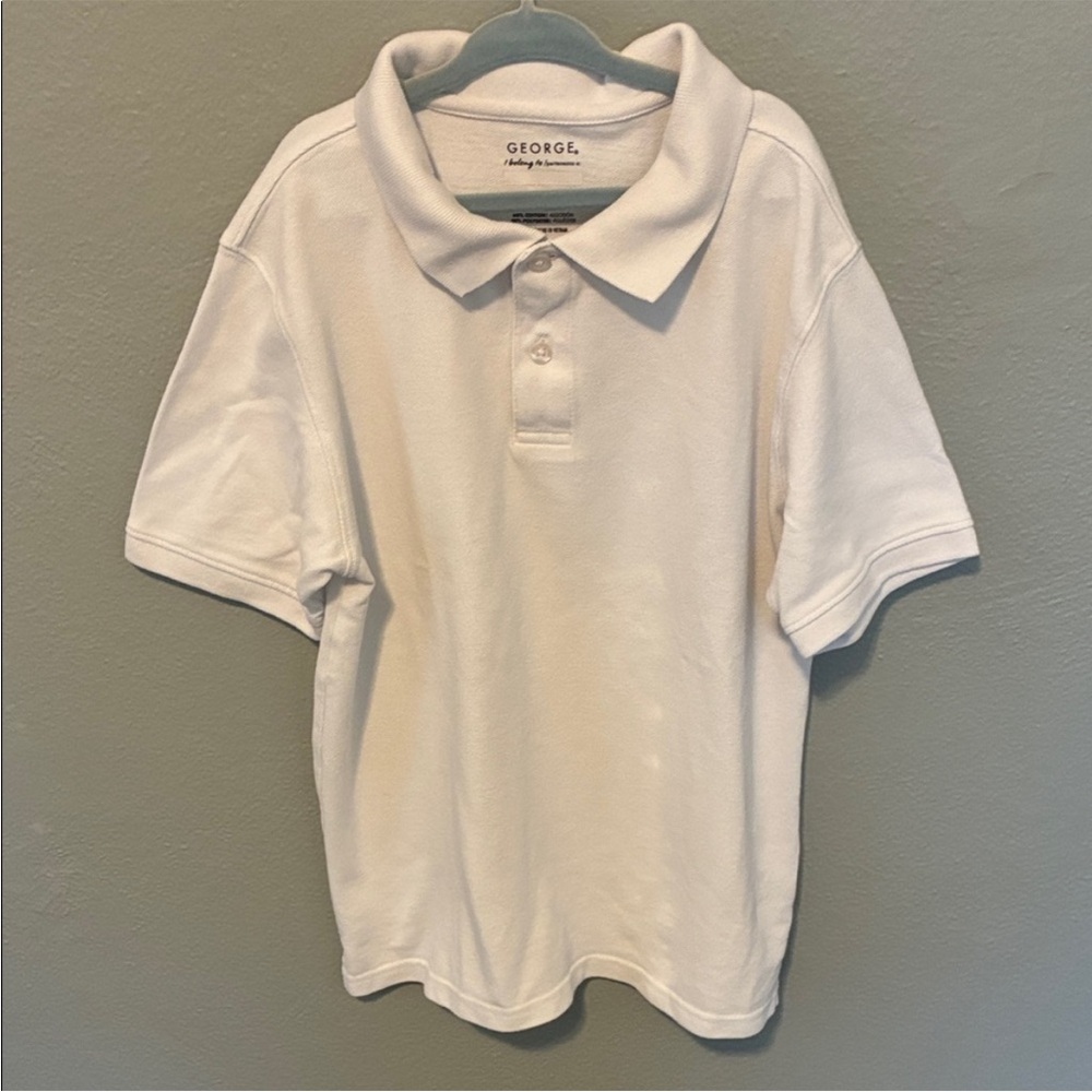 George White Collared Short Sleeve Uniform Shirt Large 10-12